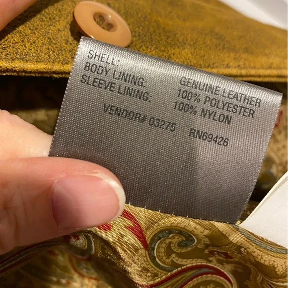 Y2K Wilsons Leather Distressed Leather Jacket Vintage Tan Large - Picture 5 of 8